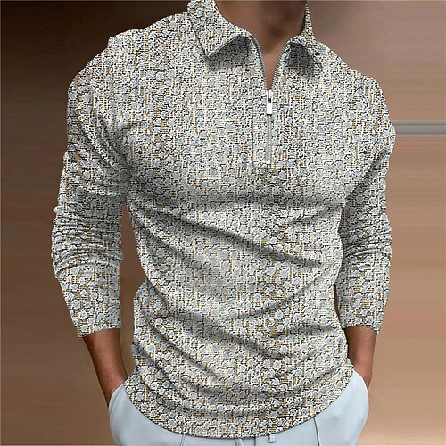 Men's Collar Polo Shirt Golf Shirt Graphic Prints Geometry Turndown Blue Yellow Gray 3D Print Outdoor Street Long Sleeve Zipper Print Clothing Apparel Fashion Designer Casual Soft
Men's Collar Polo Shirt Golf Shirt Graphic Prints Geometry Turndown Blue Yellow Gray 3D Print Outdoor Street Long Sleeve Zipper Print Clothing Apparel Fashion Designer Casual Soft