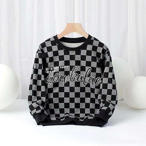 Kids Boys Sweatshirt Pullover Plaid Long Sleeve Crewneck Children Top School Sweatshirt Fashion Daily Black Winter 7-13 Years
Kids Boys Sweatshirt Pullover Plaid Long Sleeve Crewneck Children Top School Sweatshirt Fashion Daily Black Winter 7-13 Years