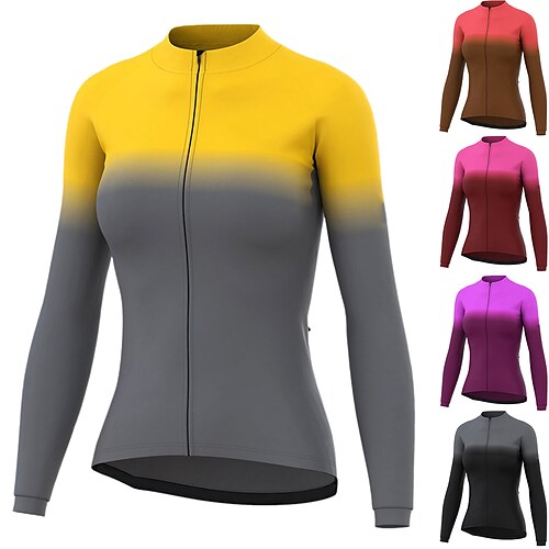 21Grams Women's Cycling Jersey Long Sleeve Bike Jersey Top with 3 Rear Pockets Mountain Bike MTB Road Bike Cycling Breathable Quick Dry Moisture Wicking Reflective Strips Black Purple Orange Gradient
21Grams Women's Cycling Jersey Long Sleeve Bike Jersey Top with 3 Rear Pockets Mountain Bike MTB Road Bike Cycling Breathable Quick Dry Moisture Wicking Reflective Strips Black Purple Orange Gradient