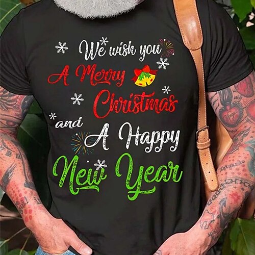 Men's T shirt Tee Christmas t shirts Letter Graphic Prints Crew Neck Black Dark Green Navy Blue Hot Stamping Christmas Street Short Sleeve Print Clothing Apparel Fashion Designer Casual Comfortable
Men's T shirt Tee Christmas t shirts Letter Graphic Prints Crew Neck Black Dark Green Navy Blue Hot Stamping Christmas Street Short Sleeve Print Clothing Apparel Fashion Designer Casual Comfortable