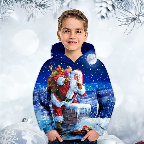Kids Boys Christmas Hoodie Pullover Santa Claus Long Sleeve Pocket Children Top Christmas Gifts 3D Print Hoodie Cute Daily Blue Winter 3-12 Years
Kids Boys Christmas Hoodie Pullover Santa Claus Long Sleeve Pocket Children Top Christmas Gifts 3D Print Hoodie Cute Daily Blue Winter 3-12 Years