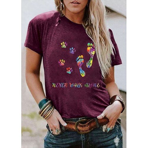 Women's T shirt Tee Black White Wine Graphic Dog Print Short Sleeve Daily Holiday Basic Round Neck Regular 100% Cotton Painting S
Women's T shirt Tee Black White Wine Graphic Dog Print Short Sleeve Daily Holiday Basic Round Neck Regular 100% Cotton Painting S