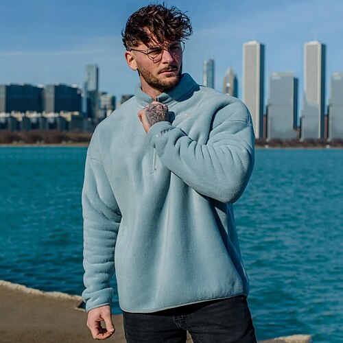 Men's Teddy Coat Quarter Zipper Sweatshirt Black Beige Blue Gray Half Zip Solid Color Casual Daily Sports non-printing Casual Oversized Workout Spring Fall Winter Clothing Apparel Hoodies
Men's Teddy Coat Quarter Zipper Sweatshirt Black Beige Blue Gray Half Zip Solid Color Casual Daily Sports non-printing Casual Oversized Workout Spring Fall Winter Clothing Apparel Hoodies
