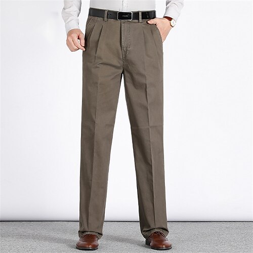 Men's Dress Pants Trousers Casual Pants Pleated Pocket Straight Leg Solid Color Comfort Warm Business Casual Daily Cotton Blend Retro Vintage Formal Gray Green Dark Khaki Stretchy
Men's Dress Pants Trousers Casual Pants Pleated Pocket Straight Leg Solid Color Comfort Warm Business Casual Daily Cotton Blend Retro Vintage Formal Gray Green Dark Khaki Stretchy