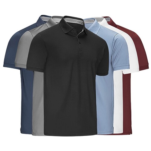 Men's Polo Shirt Golf Shirt Solid Color Turndown Black Wine Navy Blue Light Blue Gray Work Casual Short Sleeve Button-Down Clothing Apparel Fashion Business Simple
Men's Polo Shirt Golf Shirt Solid Color Turndown Black Wine Navy Blue Light Blue Gray Work Casual Short Sleeve Button-Down Clothing Apparel Fashion Business Simple