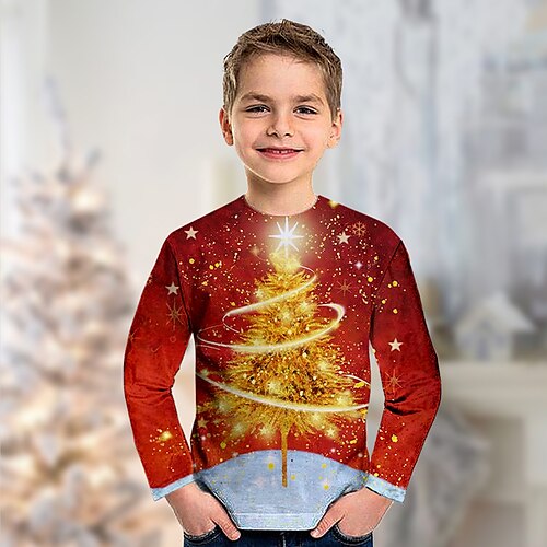 Toddler Boys Christmas T shirt Tee Tree Ugly Christmas Long Sleeve Crewneck Children Top Casual 3D Print Cute Daily Winter Fall Red 7-13 Years
Toddler Boys Christmas T shirt Tee Tree Ugly Christmas Long Sleeve Crewneck Children Top Casual 3D Print Cute Daily Winter Fall Red 7-13 Years