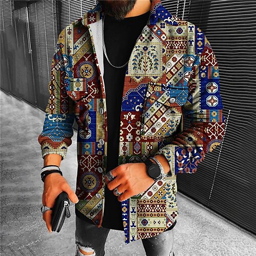 Men's Coat Warm Sports & Outdoor Single Breasted Color Block Graphic Prints Geometry 3D Printed Graphic Turndown Vintage Jacket Outerwear Long Sleeve Pocket Fall & Winter
Men's Coat Warm Sports & Outdoor Single Breasted Color Block Graphic Prints Geometry 3D Printed Graphic Turndown Vintage Jacket Outerwear Long Sleeve Pocket Fall & Winter