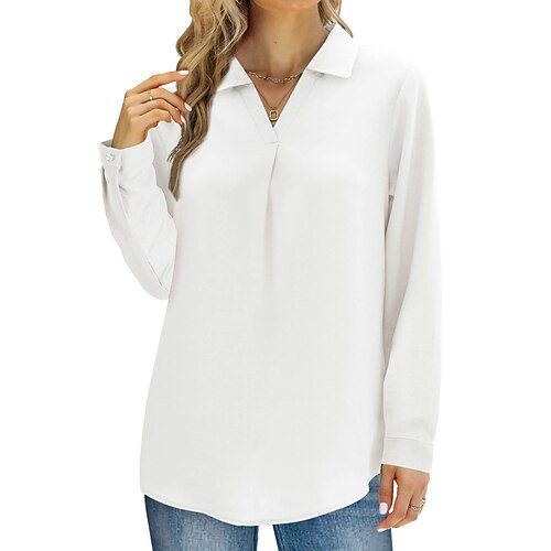 Women's Polo Shirt Black Blue Purple Plain Long Sleeve Casual Basic Shirt Collar Regular S
Women's Polo Shirt Black Blue Purple Plain Long Sleeve Casual Basic Shirt Collar Regular S