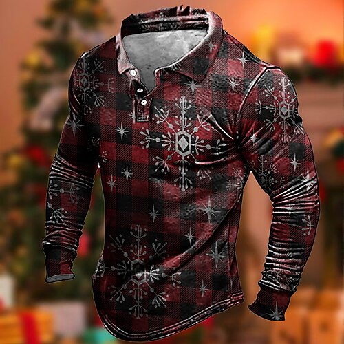 Men's Collar Polo Shirt Golf Shirt Plaid Snowflake Turndown Green Wine 3D Print Christmas Street Long Sleeve Button-Down Print Clothing Apparel Fashion Designer Casual Breathable
Men's Collar Polo Shirt Golf Shirt Plaid Snowflake Turndown Green Wine 3D Print Christmas Street Long Sleeve Button-Down Print Clothing Apparel Fashion Designer Casual Breathable