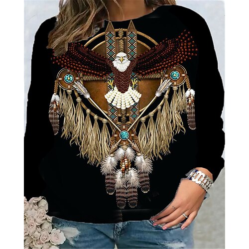 Women's Plus Size Tops Pullover Sweatshirt Tribal Print Long Sleeve Crew Neck Vintage Ethnic Casual Daily Going out Polyester Winter Fall Black
Women's Plus Size Tops Pullover Sweatshirt Tribal Print Long Sleeve Crew Neck Vintage Ethnic Casual Daily Going out Polyester Winter Fall Black