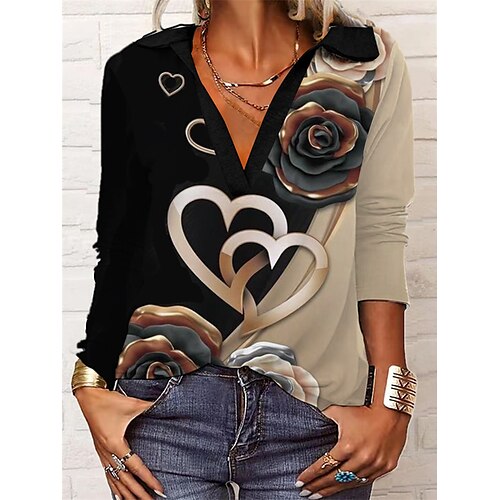 Women's Henley Shirt Green Khaki Gray Floral Heart Print Long Sleeve Home Casual Basic Shirt Collar Regular Floral S
Women's Henley Shirt Green Khaki Gray Floral Heart Print Long Sleeve Home Casual Basic Shirt Collar Regular Floral S