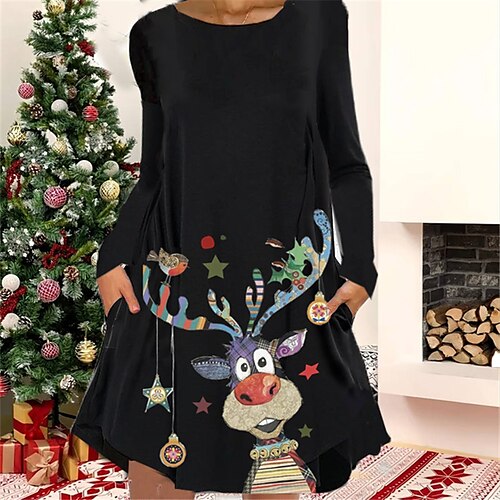 Women's Christmas Casual Dress T Shirt Dress Tee Dress Shift Dress Mini Dress Green Black Gold Long Sleeve Dog Pocket Winter Fall Autumn Crew Neck Fashion Christmas 2022 S M L XL XXL 3XL
Women's Christmas Casual Dress T Shirt Dress Tee Dress Shift Dress Mini Dress Green Black Gold Long Sleeve Dog Pocket Winter Fall Autumn Crew Neck Fashion Christmas 2022 S M L XL XXL 3XL