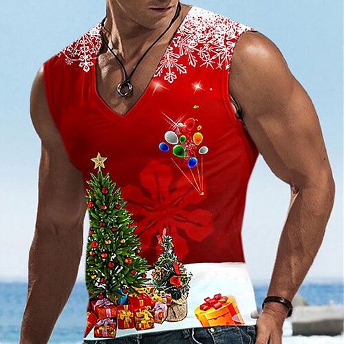 Men's Undershirt Tree Graphic Prints Snowflake V Neck Red 3D Print Christmas Street Sleeveless Print Clothing Apparel Basic Casual Classic Comfortable
Men's Undershirt Tree Graphic Prints Snowflake V Neck Red 3D Print Christmas Street Sleeveless Print Clothing Apparel Basic Casual Classic Comfortable