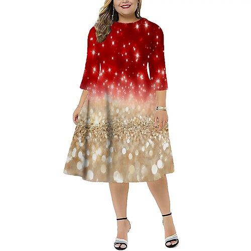 Women's Plus Size Christmas Dress Work Dress Santa Claus 3/4 Length Sleeve Winter Fall Midi Dress Christmas Dress Work Dress
Women's Plus Size Christmas Dress Work Dress Santa Claus 3/4 Length Sleeve Winter Fall Midi Dress Christmas Dress Work Dress