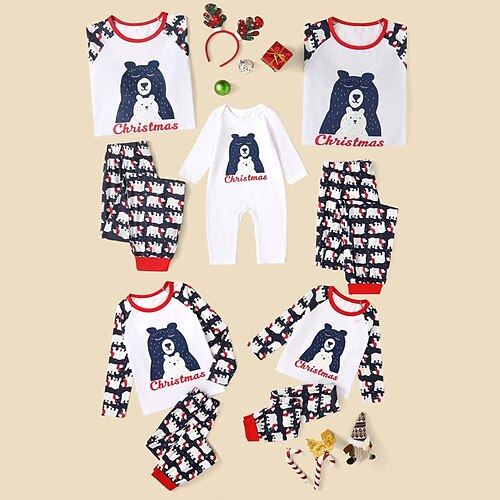 Christmas Pajamas Family Set Ugly Letter Bear Home White Long Sleeve Mom Dad and Me Basic Matching Outfits
Christmas Pajamas Family Set Ugly Letter Bear Home White Long Sleeve Mom Dad and Me Basic Matching Outfits