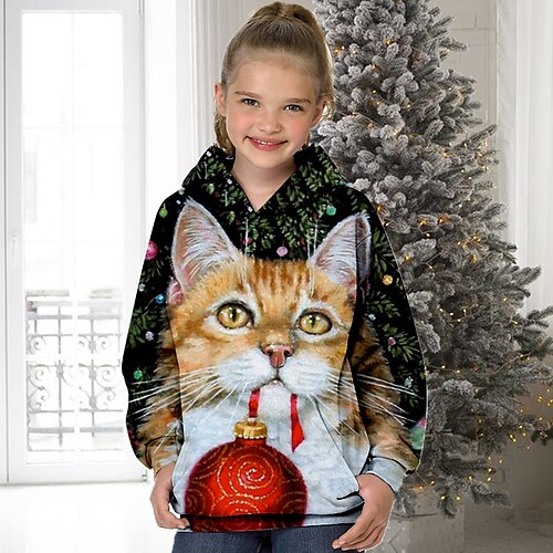 Kids Girls' Ugly Christmas Hoodie Animal Christmas Gifts Long Sleeve Pocket Cute 7-13 Years Winter Black
Kids Girls' Ugly Christmas Hoodie Animal Christmas Gifts Long Sleeve Pocket Cute 7-13 Years Winter Black