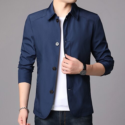 Men's Casual Jacket Daily Wear Vacation Weekend Single Breasted Lapel Comfort Leisure Jacket Outerwear Solid / Plain Color Pocket Black Khaki Blue / Winter
Men's Casual Jacket Daily Wear Vacation Weekend Single Breasted Lapel Comfort Leisure Jacket Outerwear Solid / Plain Color Pocket Black Khaki Blue / Winter
