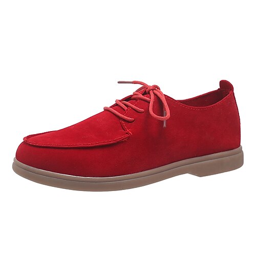 Women's Oxfords Daily Plus Size Lace-up Flat Heel Round Toe Casual Suede Lace-up Solid Color Black Red Brown
Women's Oxfords Daily Plus Size Lace-up Flat Heel Round Toe Casual Suede Lace-up Solid Color Black Red Brown