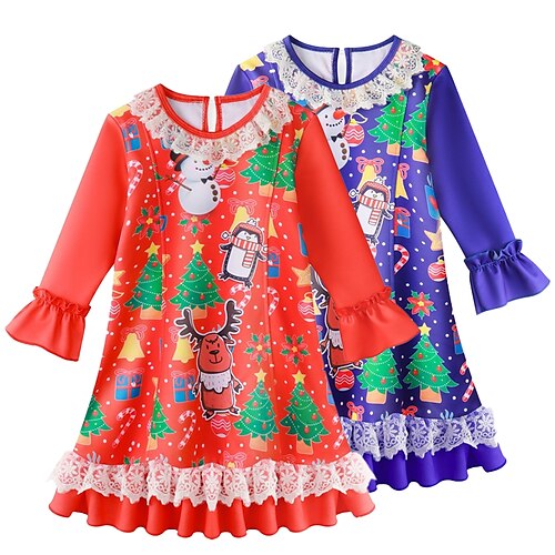 Kids Girls' Ugly Christmas Dress Elk A Line Dress Above Knee Dress Outdoor Cotton Long Sleeve Active Dress 3-7 Years Winter Purple Red
Kids Girls' Ugly Christmas Dress Elk A Line Dress Above Knee Dress Outdoor Cotton Long Sleeve Active Dress 3-7 Years Winter Purple Red