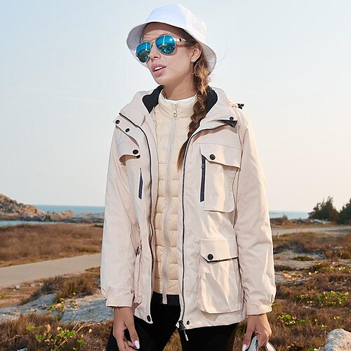 Women's Hiking Down Jacket Hiking 3-in-1 Jackets Ski Jacket Winter Outdoor Thermal Warm Waterproof Windproof Detachable Fleece Outerwear Winter Fleece Jacket Trench Coat Hunting Ski / Snowboard
Women's Hiking Down Jacket Hiking 3-in-1 Jackets Ski Jacket Winter Outdoor Thermal Warm Waterproof Windproof Detachable Fleece Outerwear Winter Fleece Jacket Trench Coat Hunting Ski / Snowboard