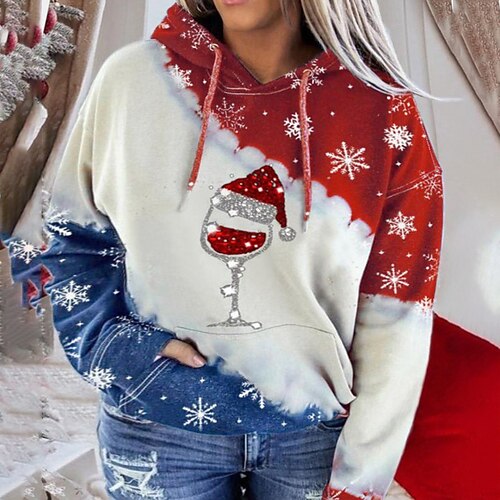 Women's Plus Size Christmas Tops Hoodie Sweatshirt Graphic Letter Pocket Print Long Sleeve Hooded Basic Casual Holiday Daily Cotton Winter Fall Wine Red
Women's Plus Size Christmas Tops Hoodie Sweatshirt Graphic Letter Pocket Print Long Sleeve Hooded Basic Casual Holiday Daily Cotton Winter Fall Wine Red