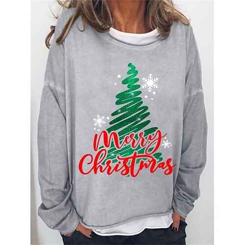 Women's Sweatshirt Pullover Basic Green Black Blue Christmas Tree Christmas Round Neck Long Sleeve S M L XL 2XL 3XL
Women's Sweatshirt Pullover Basic Green Black Blue Christmas Tree Christmas Round Neck Long Sleeve S M L XL 2XL 3XL