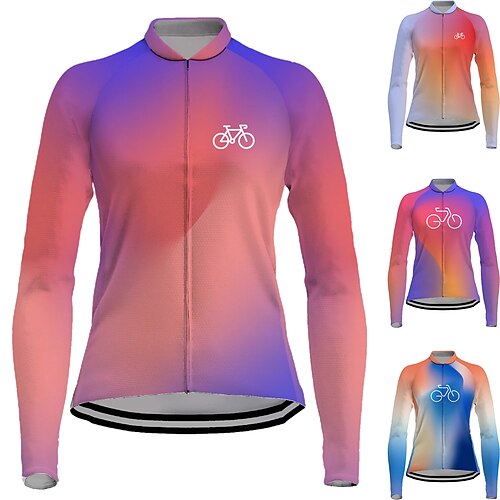 Women's Cycling Jersey Long Sleeve Bike Jersey Top with 3 Rear Pockets Mountain Bike MTB Road Bike Cycling Breathable Quick Dry Moisture Wicking Reflective Strips Purple Rosy Pink Red Graphic Spandex
Women's Cycling Jersey Long Sleeve Bike Jersey Top with 3 Rear Pockets Mountain Bike MTB Road Bike Cycling Breathable Quick Dry Moisture Wicking Reflective Strips Purple Rosy Pink Red Graphic Spandex