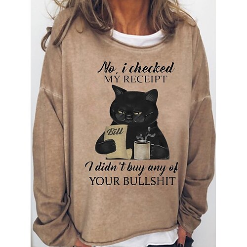 Women's Sweatshirt Pullover Basic Pink Khaki Light Blue Cat Street Round Neck Long Sleeve S M L XL 2XL 3XL
Women's Sweatshirt Pullover Basic Pink Khaki Light Blue Cat Street Round Neck Long Sleeve S M L XL 2XL 3XL