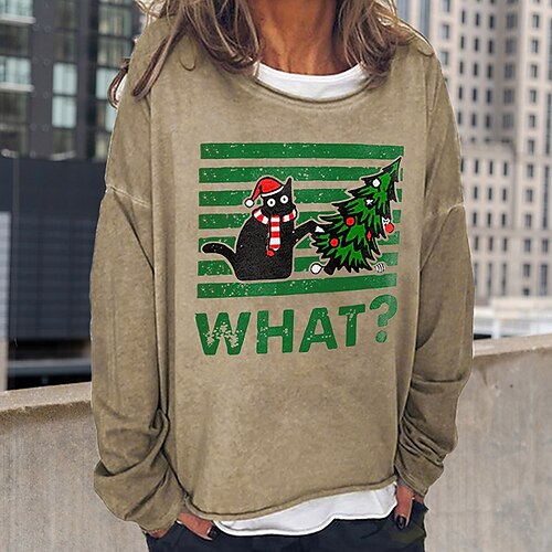Women's Sweatshirt Pullover Basic Black Blue Khaki Cat Christmas Round Neck Long Sleeve S M L XL 2XL 3XL
Women's Sweatshirt Pullover Basic Black Blue Khaki Cat Christmas Round Neck Long Sleeve S M L XL 2XL 3XL