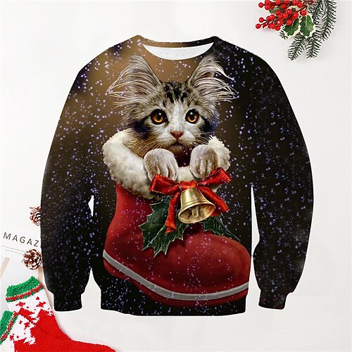 Kids Boys Christmas Sweatshirt Pullover Animal Cat Long Sleeve Crewneck Children Top Casual Sweatshirt Adorable Daily Black Winter 3-12 Years
Kids Boys Christmas Sweatshirt Pullover Animal Cat Long Sleeve Crewneck Children Top Casual Sweatshirt Adorable Daily Black Winter 3-12 Years