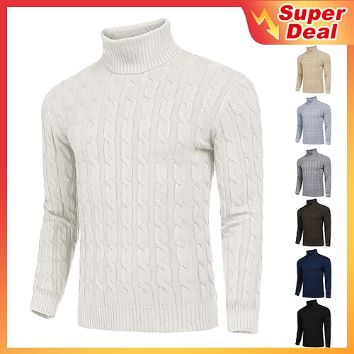 Men's Sweater Pullover Sweater Jumper Turtleneck Sweater Knit Knitted Solid Color Turtleneck Stylish Vintage Style Daily Date Clothing Apparel Winter Fall Black Khaki S M L
Men's Sweater Pullover Sweater Jumper Turtleneck Sweater Knit Knitted Solid Color Turtleneck Stylish Vintage Style Daily Date Clothing Apparel Winter Fall Black Khaki S M L