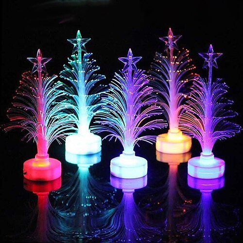 

LED Colorful Fiber Optic Christmas Tree Battery Colorful Mini Flash Christmas Tree Night Light Decorations Romantic Gift