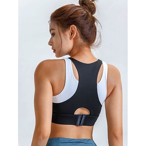 Women's High Support Sports Bra Running Bra Racerback Back Clasp Bra Top Padded Fitness Gym Workout Running Adjustable High Impact Breathable Black Green Rosy Pink Color Block
Women's High Support Sports Bra Running Bra Racerback Back Clasp Bra Top Padded Fitness Gym Workout Running Adjustable High Impact Breathable Black Green Rosy Pink Color Block