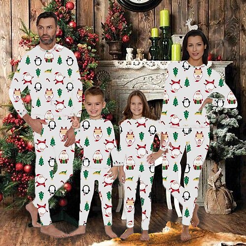 Christmas Pajamas Family Santa Claus Home Crewneck White Long Sleeve Basic Matching Outfits
Christmas Pajamas Family Santa Claus Home Crewneck White Long Sleeve Basic Matching Outfits