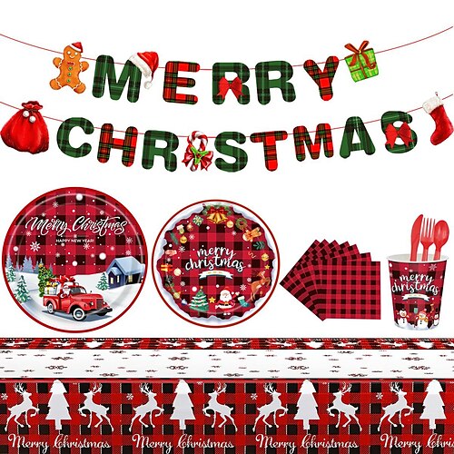 Christmas Disposable Tablecloth Xmas Decor Set Waterproof PEVA Plastic Table Covers for Indoor or Outdoor Events, Birthday Parties, Weddings 1Pcs
Christmas Disposable Tablecloth Xmas Decor Set Waterproof PEVA Plastic Table Covers for Indoor or Outdoor Events, Birthday Parties, Weddings 1Pcs