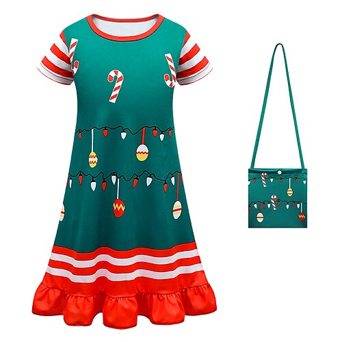Kids Girls' Christmas Dress Cartoon A Line Dress Above Knee Dress Performance Crew Neck Short Sleeve Fashion Dress 2-12 Years Spring Green
Kids Girls' Christmas Dress Cartoon A Line Dress Above Knee Dress Performance Crew Neck Short Sleeve Fashion Dress 2-12 Years Spring Green