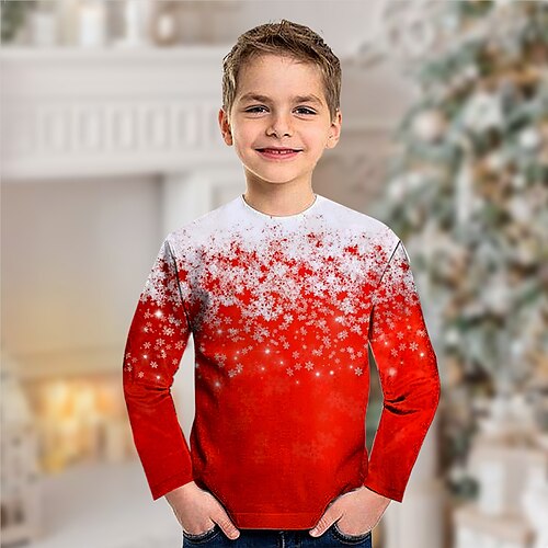 Toddler Boys Christmas T shirt Tee Snowflake Long Sleeve Crewneck Children Top Casual 3D Print Cute Daily Winter Fall Red 7-13 Years
Toddler Boys Christmas T shirt Tee Snowflake Long Sleeve Crewneck Children Top Casual 3D Print Cute Daily Winter Fall Red 7-13 Years
