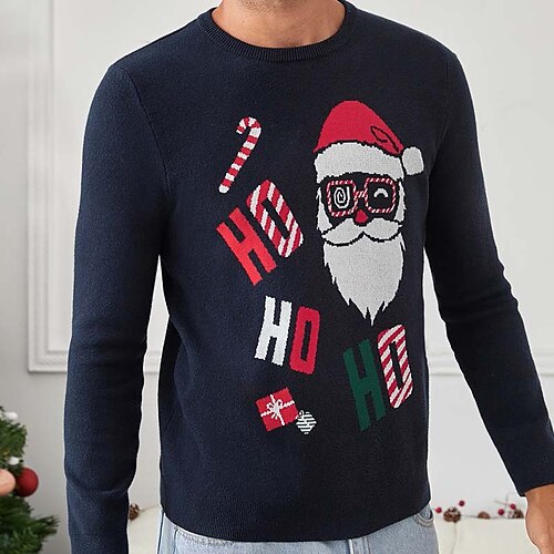 Men's Sweater Ugly Christmas Sweater Pullover Sweater Jumper Ribbed Knit Cropped Knitted Letter Crew Neck Keep Warm Modern Contemporary Christmas Work Clothing Apparel Fall & Winter Navy Blue S M L
Men's Sweater Ugly Christmas Sweater Pullover Sweater Jumper Ribbed Knit Cropped Knitted Letter Crew Neck Keep Warm Modern Contemporary Christmas Work Clothing Apparel Fall & Winter Navy Blue S M L