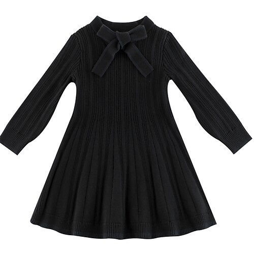 Kids Girls' Sweater Dress Solid Color Knit Dress Knee-length Dress School Pleated Crew Neck Long Sleeve Fashion Dress 3-7 Years Winter Black
Kids Girls' Sweater Dress Solid Color Knit Dress Knee-length Dress School Pleated Crew Neck Long Sleeve Fashion Dress 3-7 Years Winter Black