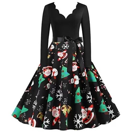 Women's Swing Dress Mini Dress Green Black Red Long Sleeve Santa Claus Patchwork Winter Fall Autumn V Neck Christmas Vacation Weekend 2022 S M L XL XXL 3XL
Women's Swing Dress Mini Dress Green Black Red Long Sleeve Santa Claus Patchwork Winter Fall Autumn V Neck Christmas Vacation Weekend 2022 S M L XL XXL 3XL