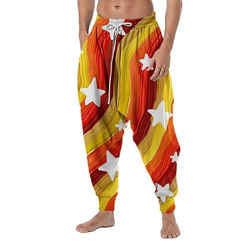 Men's Joggers Trousers Beach Pants Baggy Harem Pants Drawstring Elastic Waist 3D Print Star Graphic Prints Comfort Soft Casual Daily Holiday Boho Hippie Yellow Rainbow Micro-elastic
Men's Joggers Trousers Beach Pants Baggy Harem Pants Drawstring Elastic Waist 3D Print Star Graphic Prints Comfort Soft Casual Daily Holiday Boho Hippie Yellow Rainbow Micro-elastic