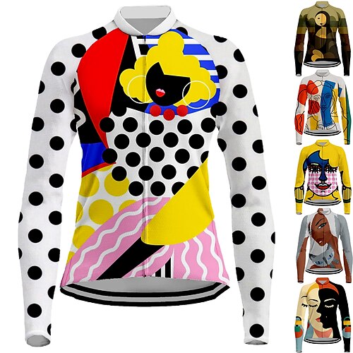 Women's Cycling Jersey Long Sleeve Bike Jersey Top with 3 Rear Pockets Decorative Painting Mountain Bike MTB Road Bike Cycling Breathable Quick Dry Moisture Wicking Reflective Strips Graphic Polka Dot
Women's Cycling Jersey Long Sleeve Bike Jersey Top with 3 Rear Pockets Decorative Painting Mountain Bike MTB Road Bike Cycling Breathable Quick Dry Moisture Wicking Reflective Strips Graphic Polka Dot