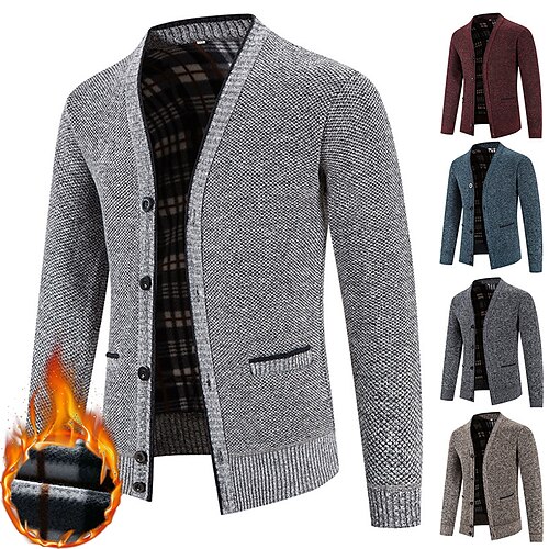 Men's Sweater Cardigan Fleece Sweater Knit Knitted Solid Color V Neck Stylish Daily Clothing Apparel Winter Blue Light gray XS S M
Men's Sweater Cardigan Fleece Sweater Knit Knitted Solid Color V Neck Stylish Daily Clothing Apparel Winter Blue Light gray XS S M