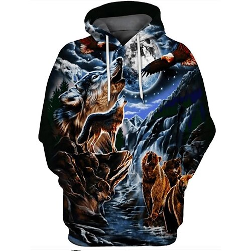 Men's Pullover Hoodie Sweatshirt Blue Hooded Wolf Graphic Prints Print Daily Sports 3D Print Basic Streetwear Designer Spring & Fall Clothing Apparel Hoodies Sweatshirts
Men's Pullover Hoodie Sweatshirt Blue Hooded Wolf Graphic Prints Print Daily Sports 3D Print Basic Streetwear Designer Spring & Fall Clothing Apparel Hoodies Sweatshirts