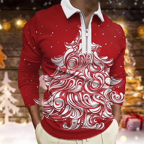 Men's Collar Polo Shirt Golf Shirt Tree Graphic Prints Turndown Wine 3D Print Christmas Street Long Sleeve Zipper Print Clothing Apparel Fashion Designer Casual Soft
Men's Collar Polo Shirt Golf Shirt Tree Graphic Prints Turndown Wine 3D Print Christmas Street Long Sleeve Zipper Print Clothing Apparel Fashion Designer Casual Soft
