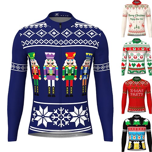 Men's Cycling Jersey Long Sleeve Bike Jersey Top with 3 Rear Pockets Ugly Christmas Funny Christmas Mountain Bike MTB Road Bike Cycling Breathable Quick Dry Moisture Wicking Reflective Strips Blue
Men's Cycling Jersey Long Sleeve Bike Jersey Top with 3 Rear Pockets Ugly Christmas Funny Christmas Mountain Bike MTB Road Bike Cycling Breathable Quick Dry Moisture Wicking Reflective Strips Blue