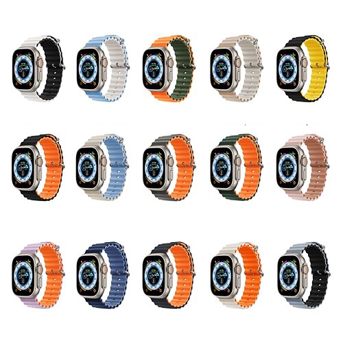 1PC Smart Watch Band Compatible with Apple iWatch 38/40/41mm 42/44/45/49mm Ultra Series 8 7 6 5 4 3 2 1 SE Sport Band for iWatch Smartwatch Strap Wristband Silicone Adjustable Elastic Breathable
1PC Smart Watch Band Compatible with Apple iWatch 38/40/41mm 42/44/45/49mm Ultra Series 8 7 6 5 4 3 2 1 SE Sport Band for iWatch Smartwatch Strap Wristband Silicone Adjustable Elastic Breathable