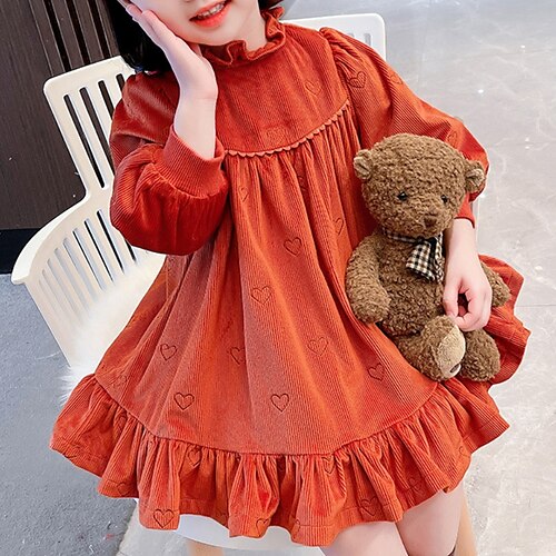 Kids Girls' Dress Solid Color A Line Dress Above Knee Dress Outdoor Long Sleeve Active Dress 3-7 Years Winter Red
Kids Girls' Dress Solid Color A Line Dress Above Knee Dress Outdoor Long Sleeve Active Dress 3-7 Years Winter Red