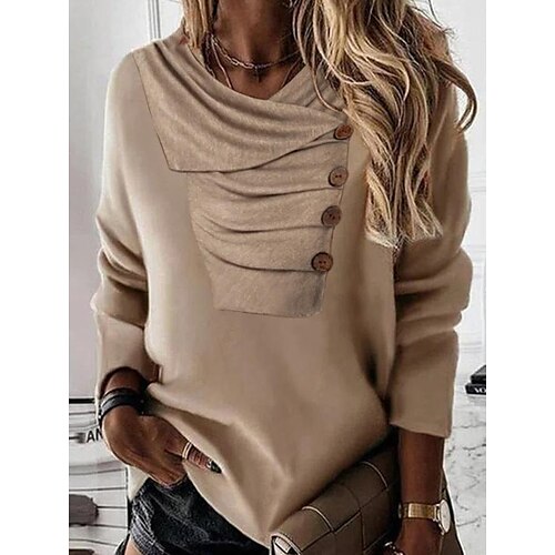 Women's Blouse Shirt Camel Gray Plain Button Long Sleeve Casual Basic V Neck Regular S
Women's Blouse Shirt Camel Gray Plain Button Long Sleeve Casual Basic V Neck Regular S
