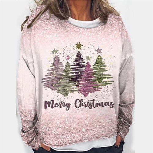 Women's Plus Size Christmas Tops Pullover Sweatshirt Letter Tree Fake two piece Print Long Sleeve Crew Neck Casual Holiday Festival Daily Polyester Winter Fall Pink
Women's Plus Size Christmas Tops Pullover Sweatshirt Letter Tree Fake two piece Print Long Sleeve Crew Neck Casual Holiday Festival Daily Polyester Winter Fall Pink